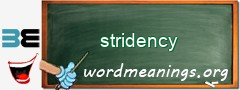 WordMeaning blackboard for stridency